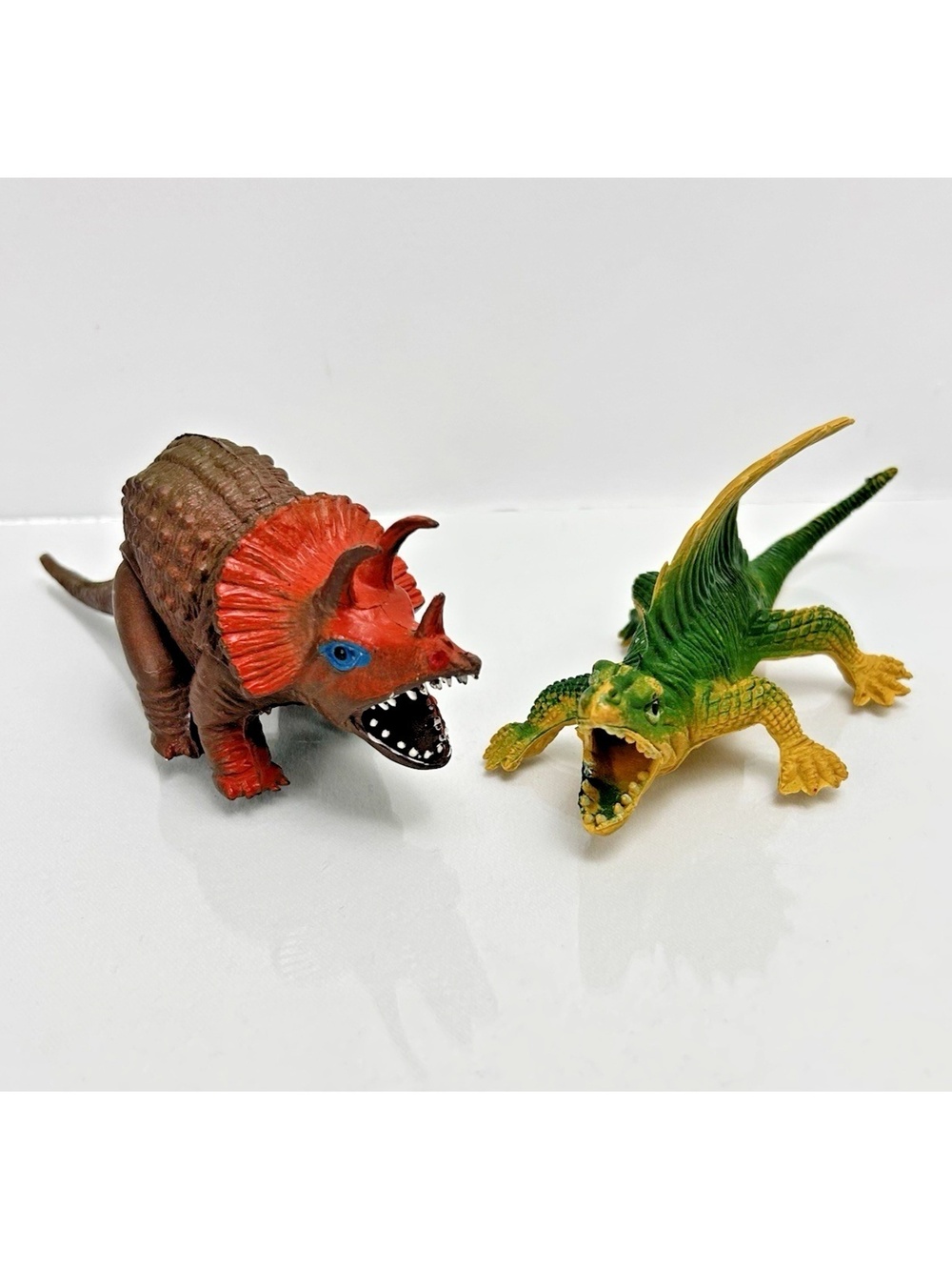 Vintage Dinosaur Lot Hong Kong Toy Lot Triceratops & Dimetrodon Figures